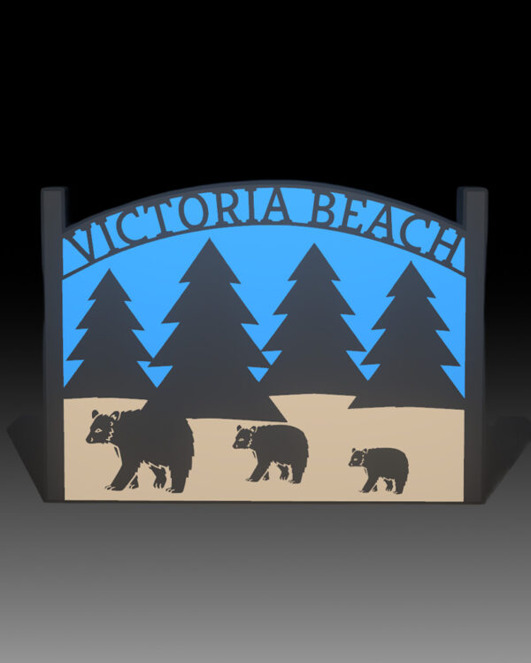 Victoria Beach Sign - Black Bear